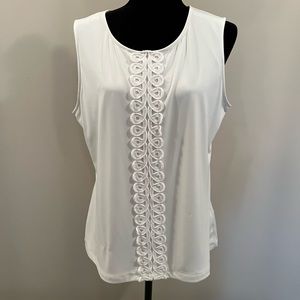 Tommy Hilfiger sleeveless top with decorative trim. Size XL, no stains